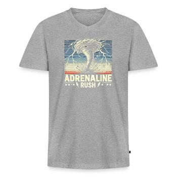 Experience the fascinating world of tornado hunting - Men's Premium Organic T-shirt with V-neck - heather grey - Front