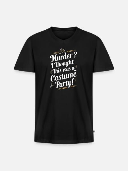 Krimi-dinner-outfit, Party, Tatort - Männer Premium Bio T-Shirt mit V-Ausschnitt - Schwarz