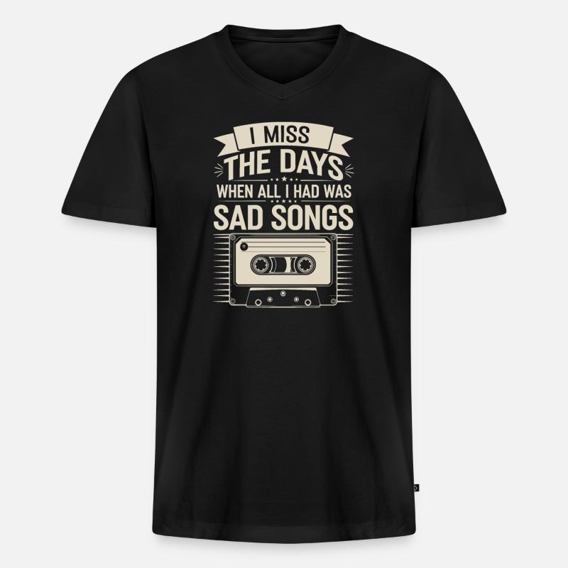 Introversion Alternative Style Emotional - Männer Premium Bio T-Shirt mit V-Ausschnitt - Schwarz