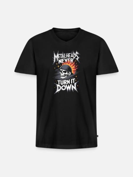 Metalhead's Ultieme Thrash Metal Afspeellijst Vibes - Mannen Premium Bio T-shirt met V-hals - zwart