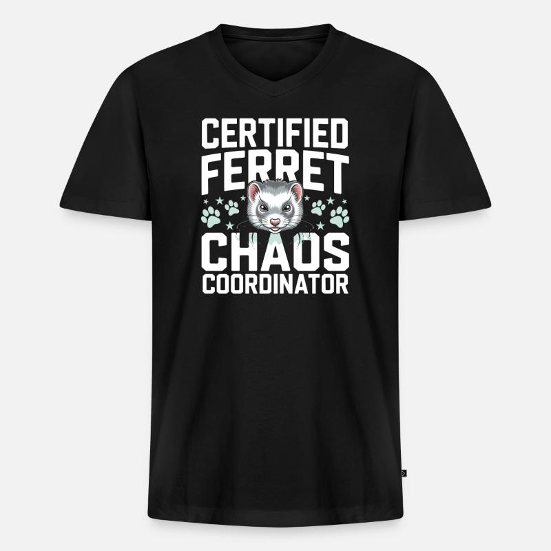Frettchenbesitzer, Frettchenliebhaber, Süßes - Männer Premium Bio T-Shirt mit V-Ausschnitt - Schwarz