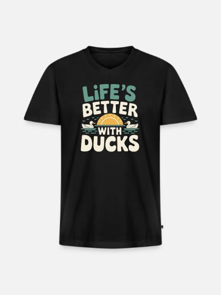 pet duck owners, duck lovers, - Men's Premium Organic T-shirt with V-neck - black