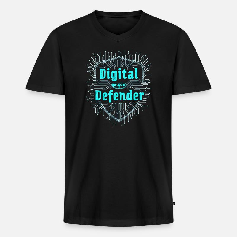 Ethical Hacking Cybersecurity Digital - Men's Premium Organic T-shirt with V-neck - black