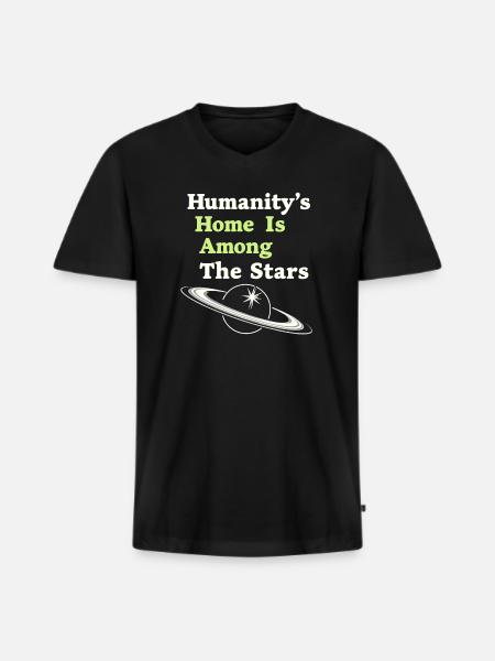 Exploration spatiale Découverte cosmique - T-shirt encolure en V Premium bio Homme - noir
