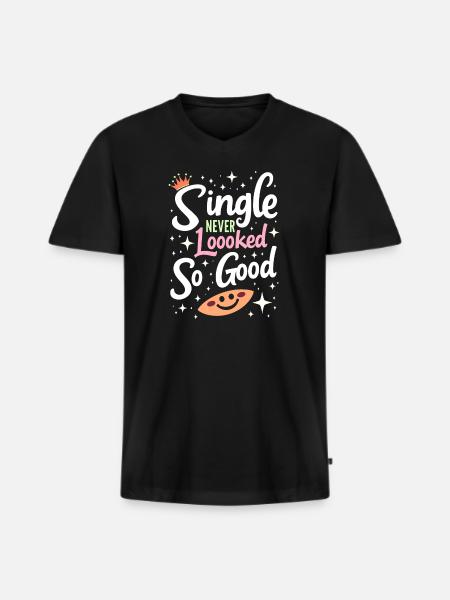 Separation empowerment, self-love, new beginnings - Men's Premium Organic T-shirt with V-neck - black
