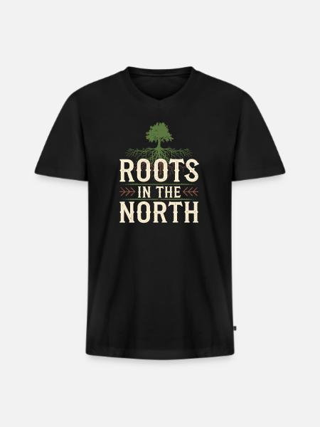 Scandinavian Aesthetics, Nordic - Men's Premium Organic T-shirt with V-neck - black