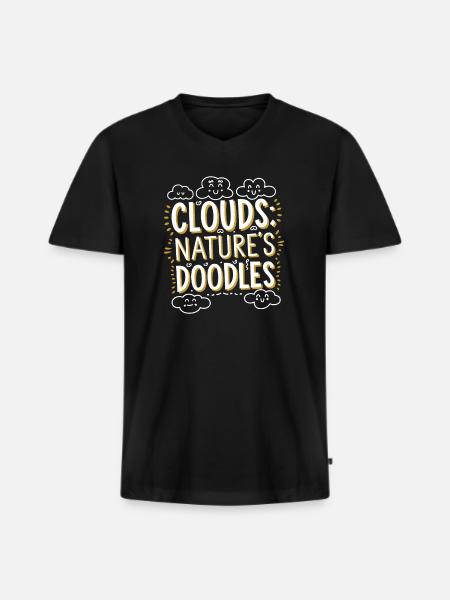 Cloudy view, Relaxing sky, Dreamy - Men's Premium Organic T-shirt with V-neck - black