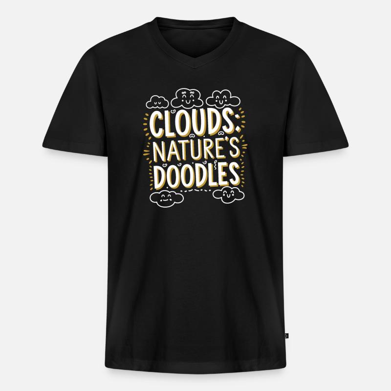 Wolkenblick, Entspannender Himmel, Verträumte - Männer Premium Bio T-Shirt mit V-Ausschnitt - Schwarz