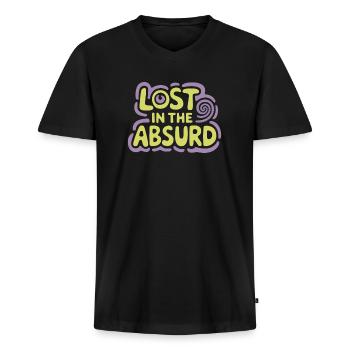 Surréaliste Art Humour Images oniriques Flottant - T-shirt encolure en V Premium bio Homme - noir - Devant - Nico (187cm)