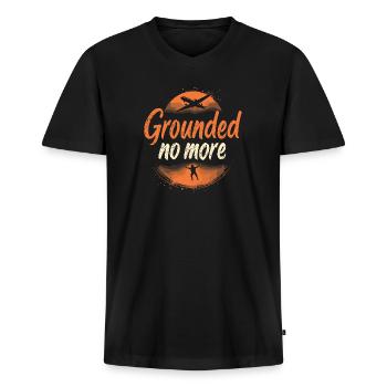 Skydiving Beginners Adventure Nerves - Men's Premium Organic T-shirt with V-neck - black - Front - Nico (187cm)