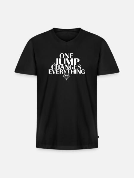 Skydiving Beginners Adventure Nerves - Men's Premium Organic T-shirt with V-neck - black
