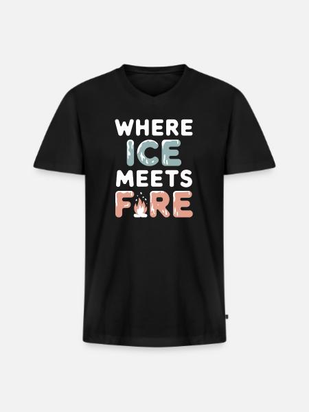 Winter Camper Snow Camping Adventure - Men's Premium Organic T-shirt with V-neck - black