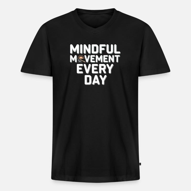 Silten Geweise Achtsamkeitspraxis Technischfrei - Männer Premium Bio T-Shirt mit V-Ausschnitt - Schwarz