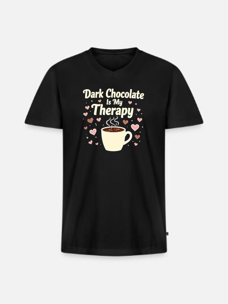 Chocolate enthusiasts, Dark chocolate fans, - Men's Premium Organic T-shirt with V-neck - black