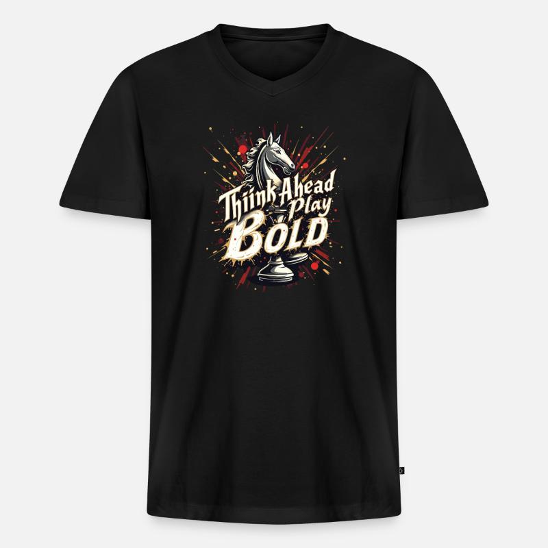 Chess Tacticians Strategy Masters Tactical - Männer Premium Bio T-Shirt mit V-Ausschnitt - Schwarz