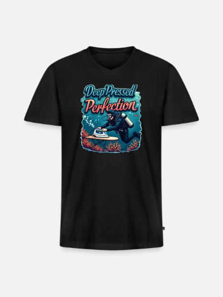 Extreme Ironing Competitive Funny - Men's Premium Organic T-shirt with V-neck - black