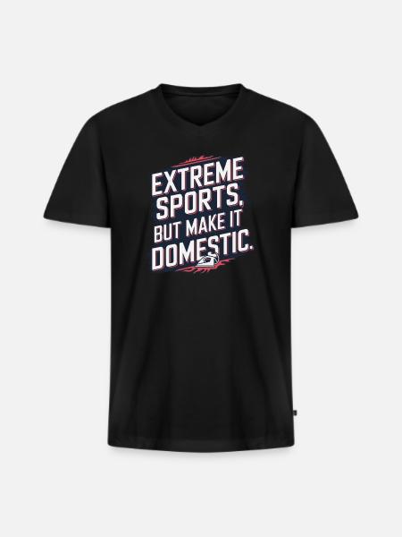 Extreme Ironing Competitive Funny - Men's Premium Organic T-shirt with V-neck - black