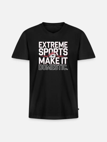 Extreme Ironing Competitive Funny - Men's Premium Organic T-shirt with V-neck - black
