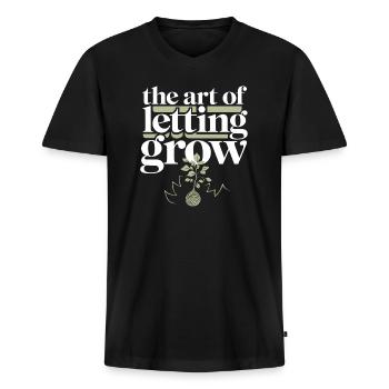 Kokedama Moss Ball Plants Japanese Gardening - Men's Premium Organic T-shirt with V-neck - black - Front - Nico (187cm)
