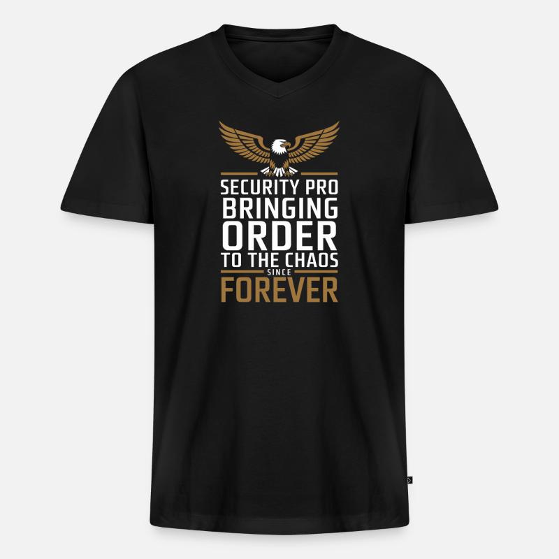 Private Security Professional Bodyguard Vip - Männer Premium Bio T-Shirt mit V-Ausschnitt - Schwarz