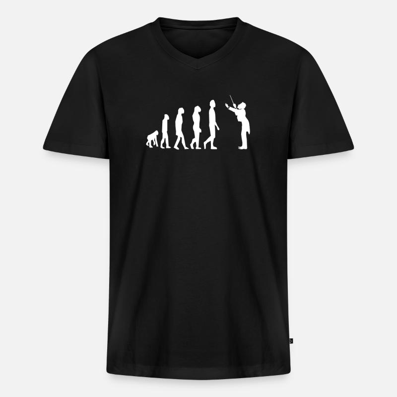 Conductor Evolution Dirigent - Männer Premium Bio T-Shirt mit V-Ausschnitt - Schwarz