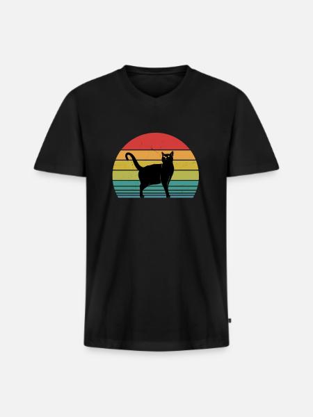 Cat lovers - Men's Premium Organic T-shirt with V-neck - black