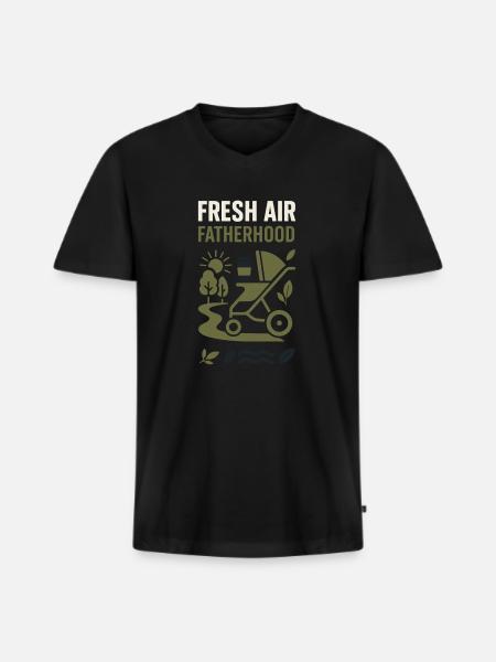 Nursery Dad Fatherhood Pride - Men's Premium Organic T-shirt with V-neck - black