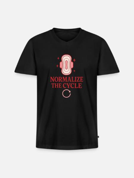 Menstrual pride: normalize periods - Men's Premium Organic T-shirt with V-neck - black
