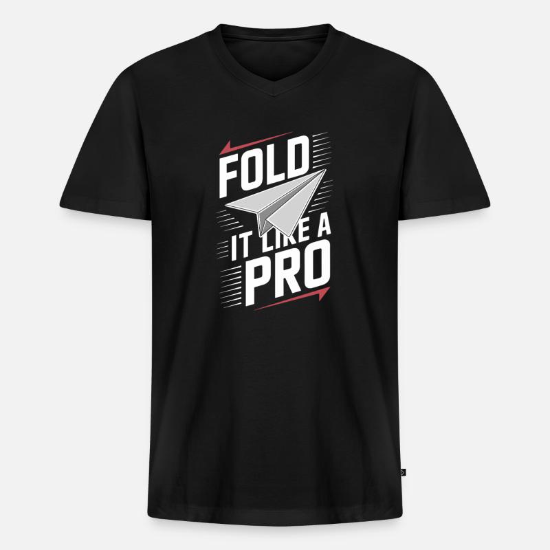Papierflugzeugbauer Diy Folding Experte Creative - Männer Premium Bio T-Shirt mit V-Ausschnitt - Schwarz
