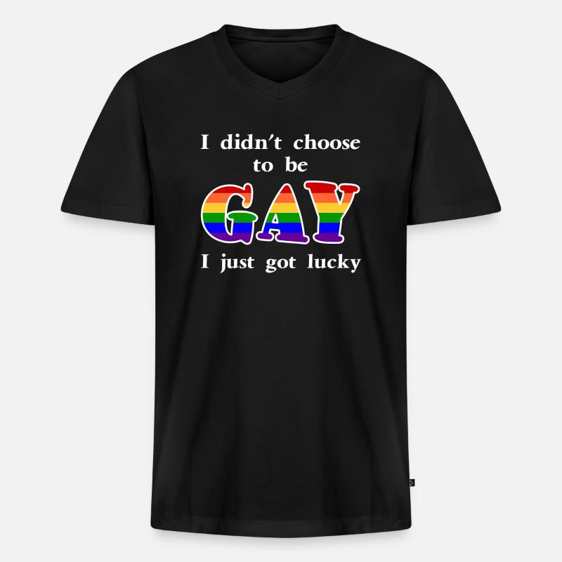 lucky1 1 - Männer Premium Bio T-Shirt mit V-Ausschnitt - Schwarz