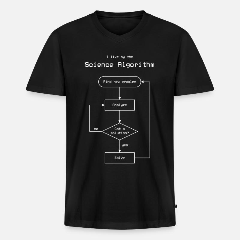 Science Algorithm - Männer Premium Bio T-Shirt mit V-Ausschnitt - Schwarz