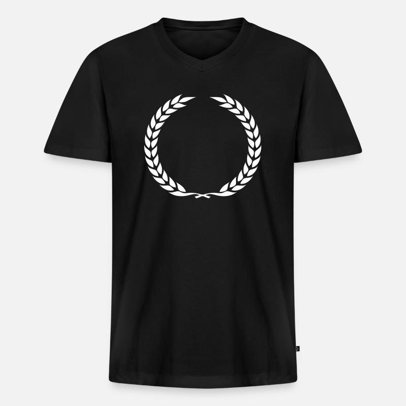 lorbeerkranz kranz - Männer Premium Bio T-Shirt mit V-Ausschnitt - Schwarz