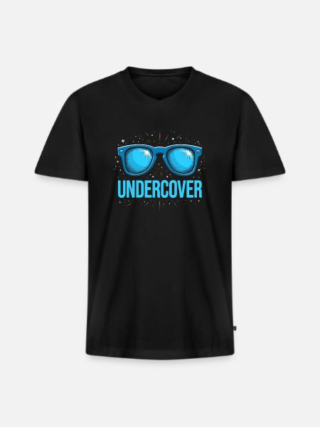 Undercover Costume - Sunglasses Fun - Men's Premium Organic T-shirt with V-neck - black