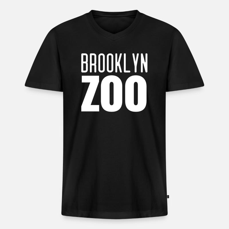Brooklyn Zoo - Männer Premium Bio T-Shirt mit V-Ausschnitt - Schwarz