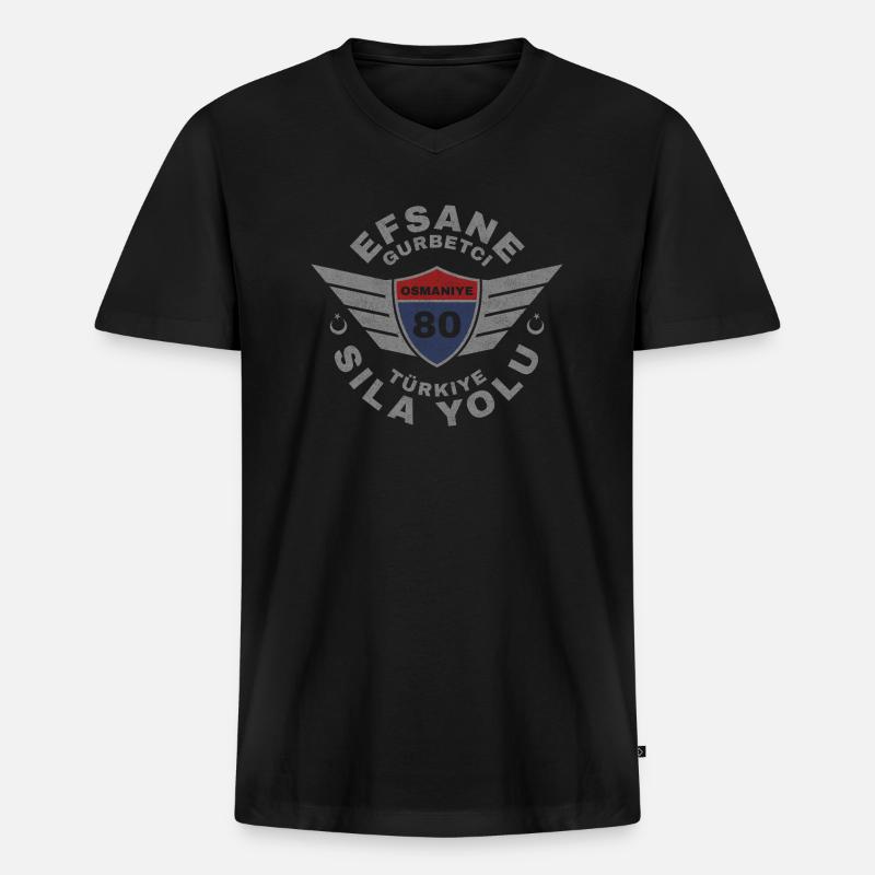 Osmaniye - Männer Premium Bio T-Shirt mit V-Ausschnitt - Schwarz