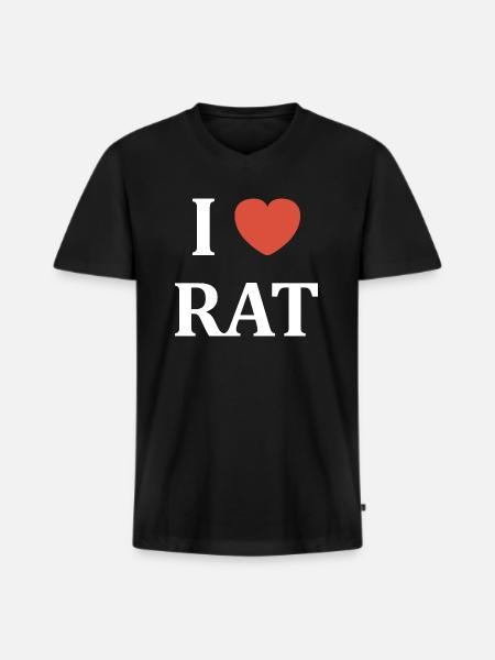 i love rat - T-shirt encolure en V Premium bio Homme - noir