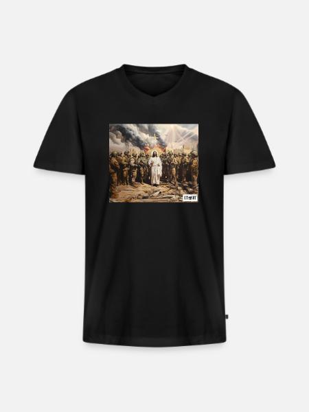 WW3 - Men's Premium Organic T-shirt with V-neck - black