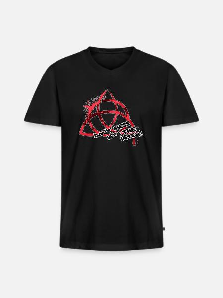 Dont Mess With The Witch Witch Witch Knot Triqueta - Men's Premium Organic T-shirt with V-neck - black
