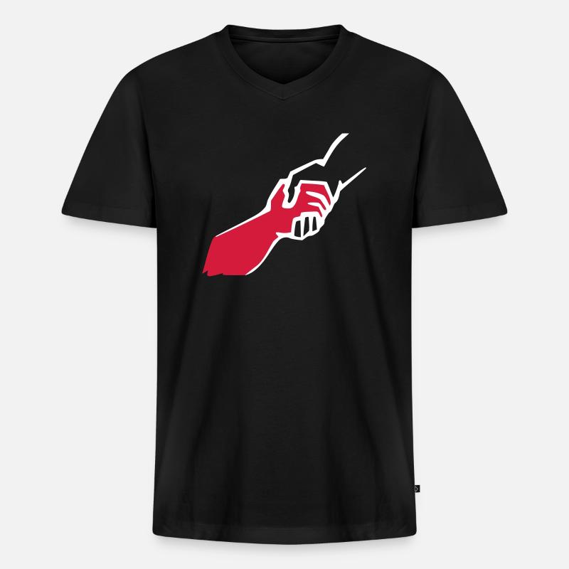 solidarity3 - Männer Premium Bio T-Shirt mit V-Ausschnitt - Schwarz