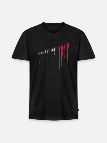 Je préfère ne pas - T-shirt encolure en V Premium bio Homme - noir