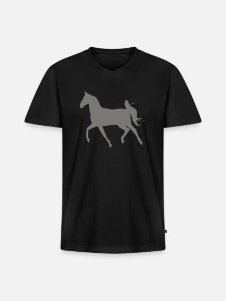 cheval - T-shirt encolure en V Premium bio Homme - noir
