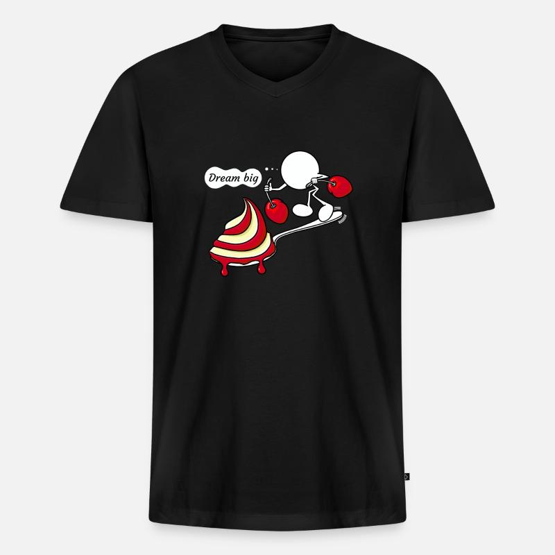Dream Big Plain Doddle - Männer Premium Bio T-Shirt mit V-Ausschnitt - Schwarz
