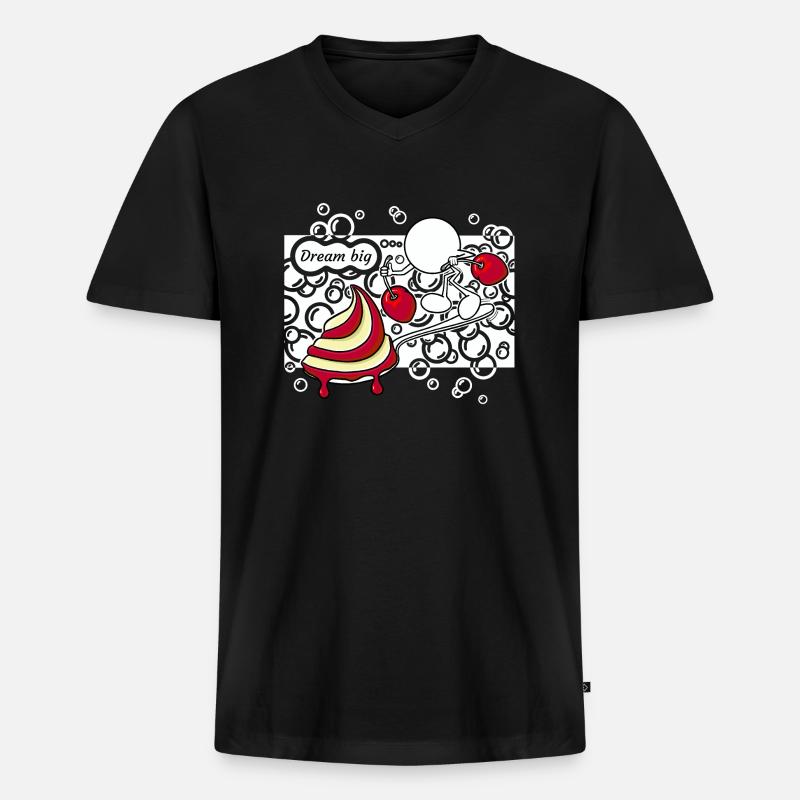 Dream Big Doddle - Männer Premium Bio T-Shirt mit V-Ausschnitt - Schwarz