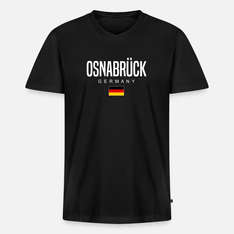 Osnabrück - Männer Premium Bio T-Shirt mit V-Ausschnitt - Schwarz