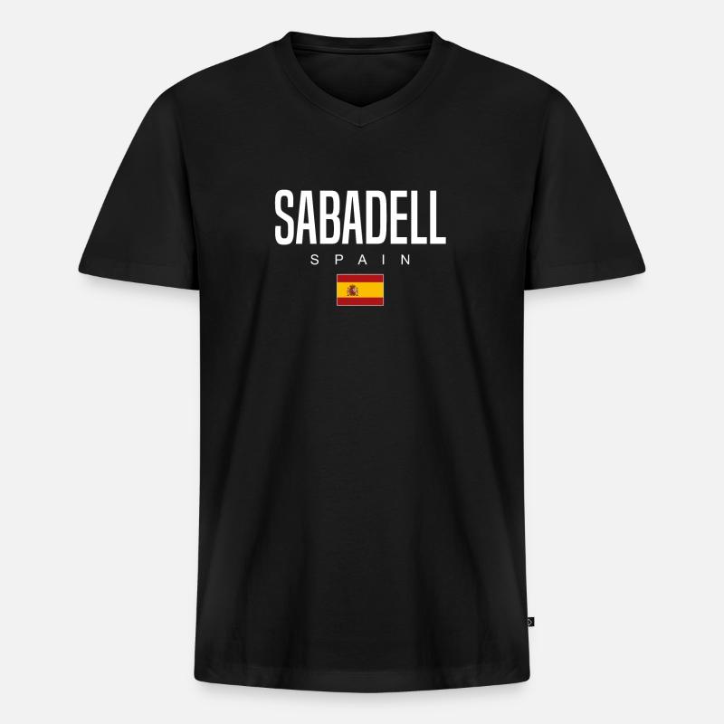 Sabadell Spanien - Männer Premium Bio T-Shirt mit V-Ausschnitt - Schwarz