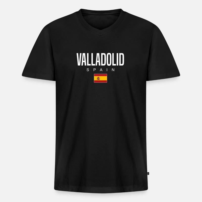 Valladolid Spanien - Männer Premium Bio T-Shirt mit V-Ausschnitt - Schwarz
