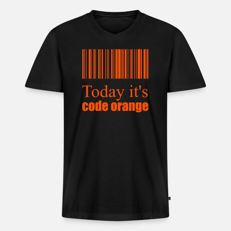 Code orange - Männer Premium Bio T-Shirt mit V-Ausschnitt - Schwarz