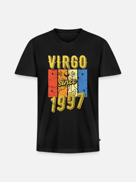 Virgo 1997 Zodiac Birthday Gift - Men's Premium Organic T-shirt with V-neck - black