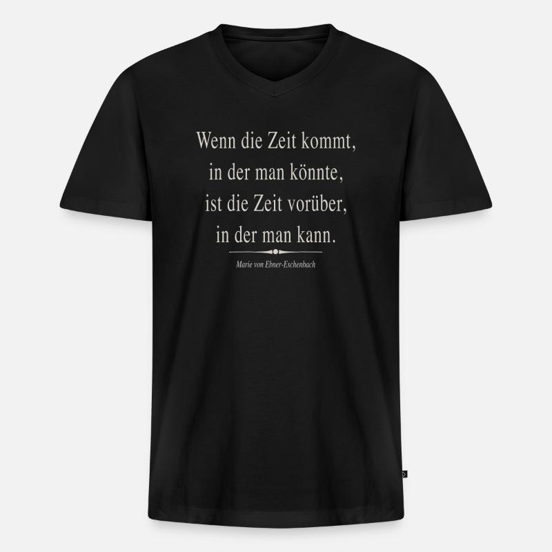 Die Zeit - Männer Premium Bio T-Shirt mit V-Ausschnitt - Schwarz
