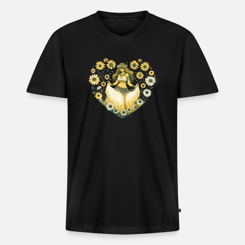 Danseuse orientale Daisy - T-shirt encolure en V Premium bio Homme - noir